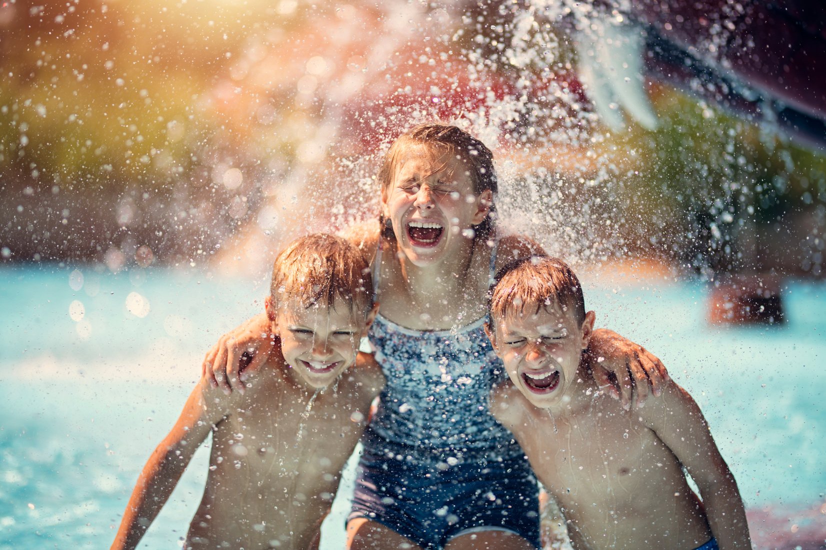 Kids having fun in waterpark