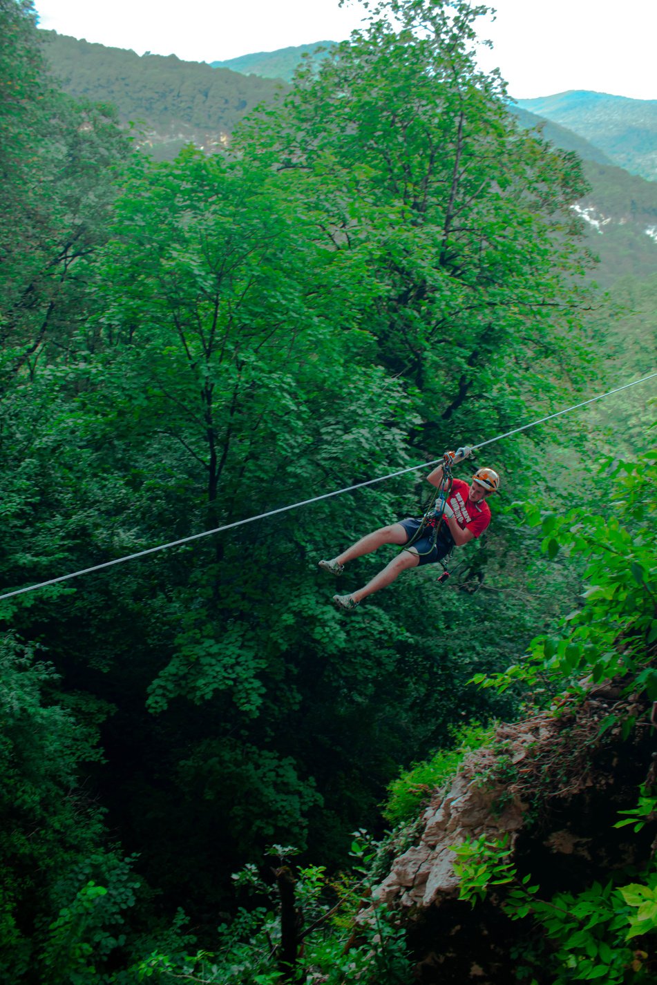 Man on a Zipline