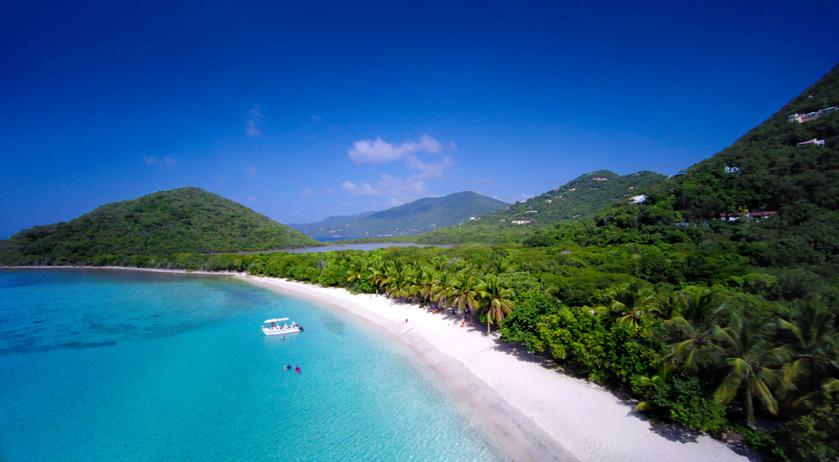 aerial view of Smuggler's Cove, Tortola, British Virgin Islands