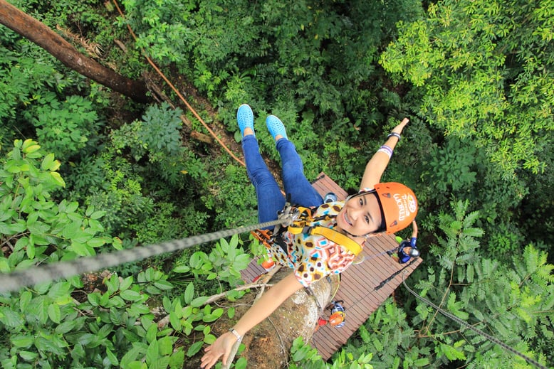 Woman Wearing Orange Helmet